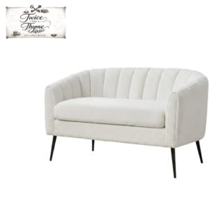 Twice Upon a Thyme ivory chenille loveseat